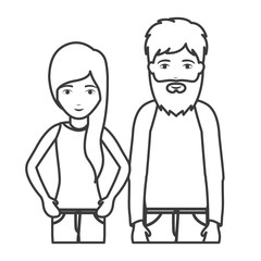 Woman and man cartoon silhouette icon. Couple relationship family love and romance theme. Vector illustration