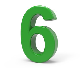 3d green number 6