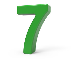 3d green number 7
