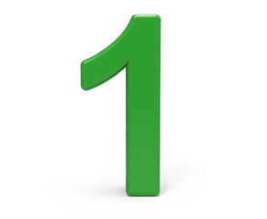 3d green number 1