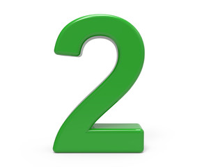 3d green number 2