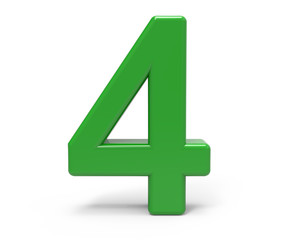 Fototapeta premium 3d green number 4
