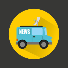 breaking news car isolated icon vector illustration design
