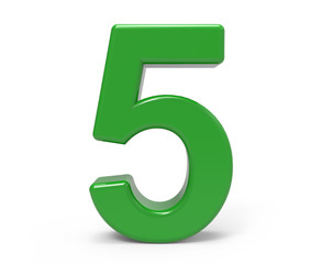 Fototapeta premium 3d green number 5