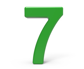 3d green number 7