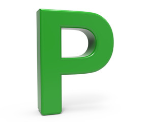 3d green letter P