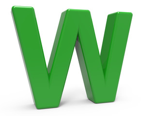 3d green letter W