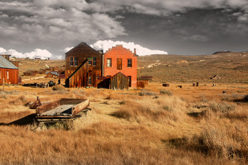 Preserved historic buildings in Bodie California