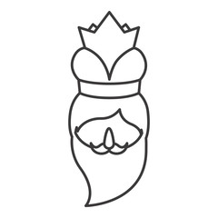 Wiseman cartoon icon. Happy epiphany day holy night and christmas theme. Isolated and silhouette design. Vector illustration