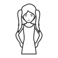 Woman cartoon icon. Female avatar person human and people theme. Isolated and silhouette design. Vector illustration