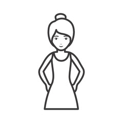 Woman cartoon icon. Female avatar person human and people theme. Isolated and silhouette design. Vector illustration