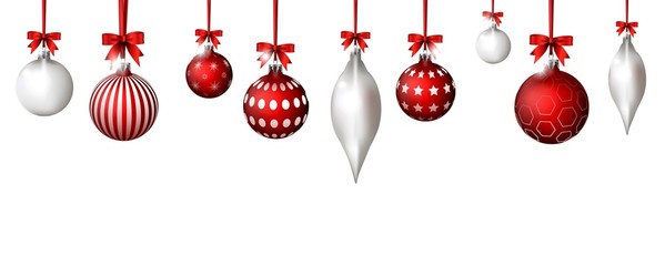 Fototapeta premium Christmas balls on white background for you design