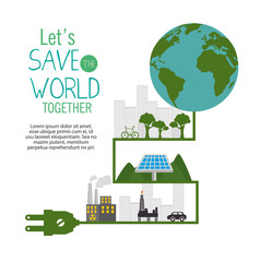 save the world concept icon vector illustration design