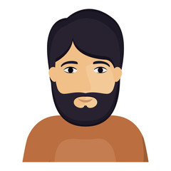 Man cartoon with beard icon. Male avatar person human and people theme. Isolated design. Vector illustration