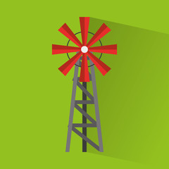 windmill farm building icon vector illustration design