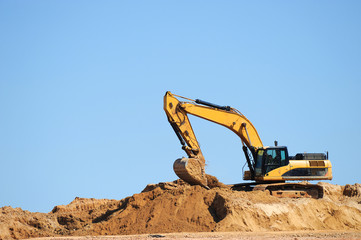 excavator in construction site