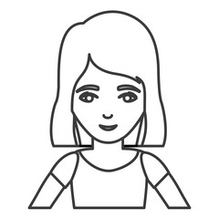 Woman cartoon icon. Female avatar person human and people theme. Isolated and silhouette design. Vector illustration