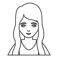 Woman cartoon icon. Female avatar person human and people theme. Isolated and silhouette design. Vector illustration