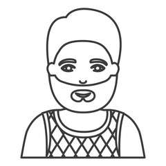 Man cartoon with beard icon. Male avatar person human and people theme. Isolated and silhouette design. Vector illustration