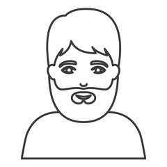 Man cartoon with beard icon. Male avatar person human and people theme. Isolated and silhouette design. Vector illustration