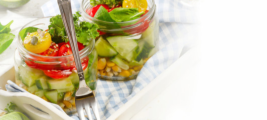 Fresh vegetable Salad. Healthy diet and detox concept. Vegetaria