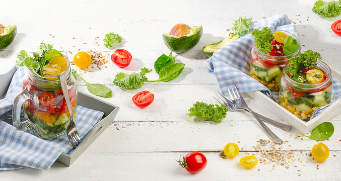 Fresh vegetable Salad. Diet and detox concept. Vegetarian eating
