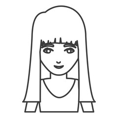 Woman cartoon icon. Female avatar person human and people theme. Isolated and silhouette design. Vector illustration