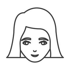 Woman cartoon icon. Female avatar person human and people theme. Isolated and silhouette design. Vector illustration