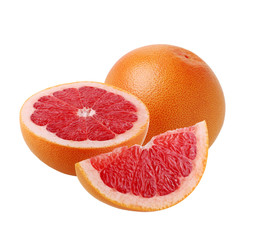 Whole grapefruit and cut into pieces, isolate.