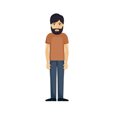 Man cartoon with beard icon. Male avatar person human and people theme. Isolated design. Vector illustration