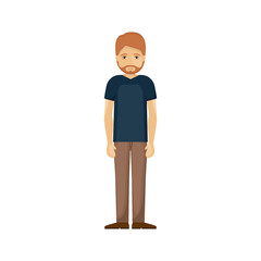 Man cartoon with beard icon. Male avatar person human and people theme. Isolated design. Vector illustration