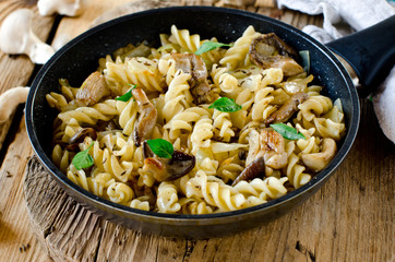 Pasta with mushrooms, cabbage and caraway seeds