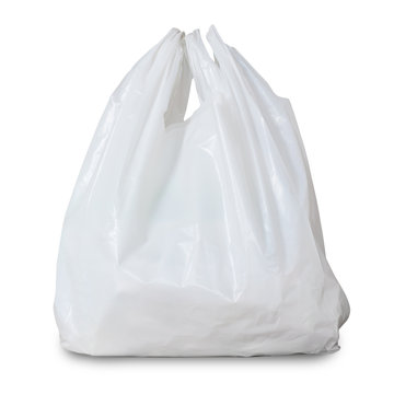 White Plastic Bag isolated on White Background