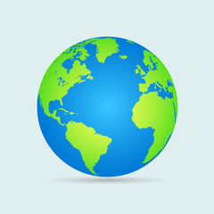 Earth globes isolated on white background. Flat planet Earth icon. Vector illustration.