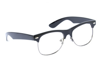 Modern fashionable spectacles isolated on white background, Perf