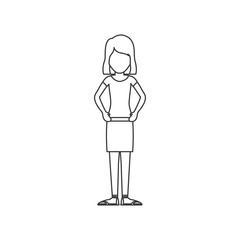 Woman cartoon icon. Female avatar person human and people theme. Isolated and silhouette design. Vector illustration
