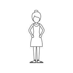 Woman cartoon icon. Female avatar person human and people theme. Isolated and silhouette design. Vector illustration