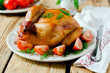 Baked chicken with tomatoes