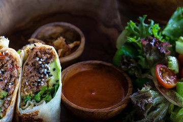 Vegetable burrito, vegetarianism, healthy food, clarification of an organism, weight loss, healthy nutrition