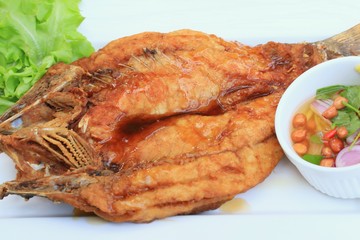fried fish with fish sauce