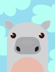 Cute hippo character