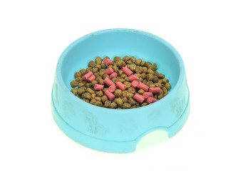 Cup for a dog food isolated on a white background.