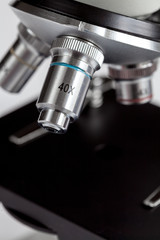 Fototapeta na wymiar close up macro microscope on white background