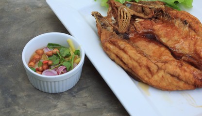 fried fish with fish sauce