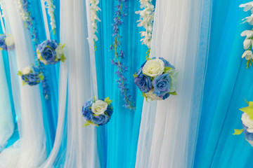 Beautiful flowers background for wedding scene,Beautiful unique wedding decoration,Classic wedding