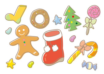 クリスマスお菓子セット / フリーハンド風
