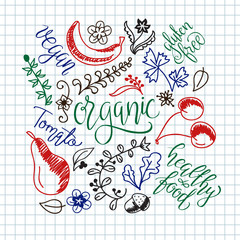 Vector eco friendly concept - design element made from stickers