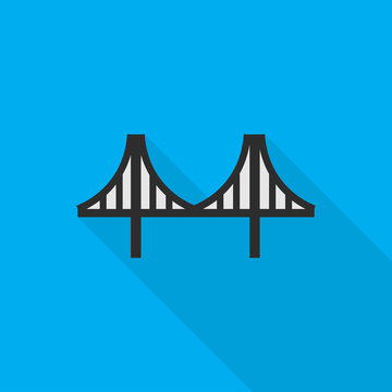 Bridge Flat Icon Illustration