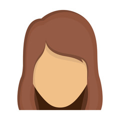 Woman head icon. Female avatar person human and people theme. Isolated design. Vector illustration