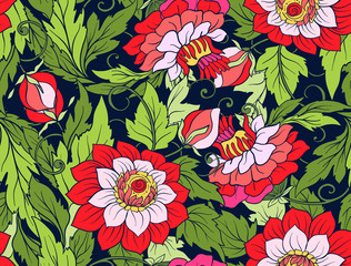 Fototapeta premium Floral seamless pattern. Flower background. Floral seamless texttile